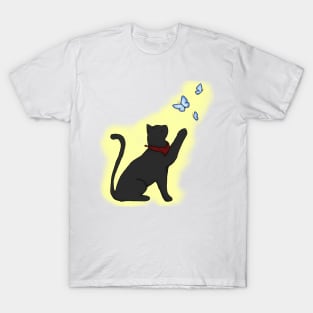 Merlin Cat and Butterflies -light ver.- T-Shirt